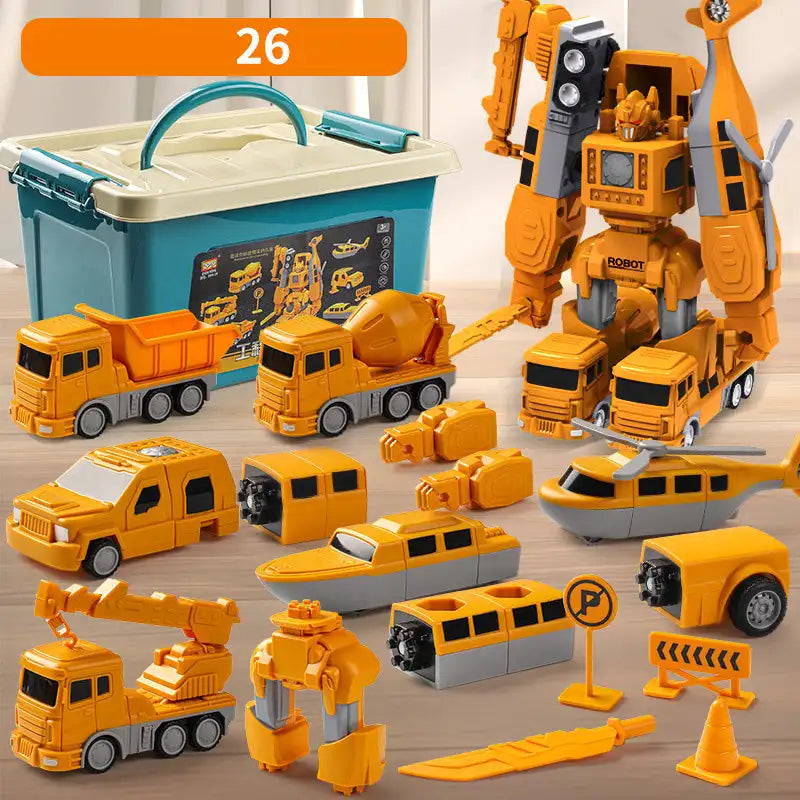 Magnetic Transform Engineering Car Assembled Toys Auto Zusammengebautes Spielzeug Magnetisches Transformation Technik for Kids