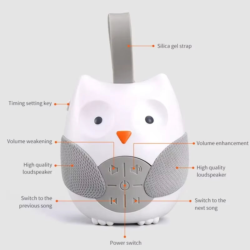 Cartoon Owl Modeling Music Pacifier Newborn Coaxing Bed Hanging Player Children Pacifying Toy Threespeed Timer Mode