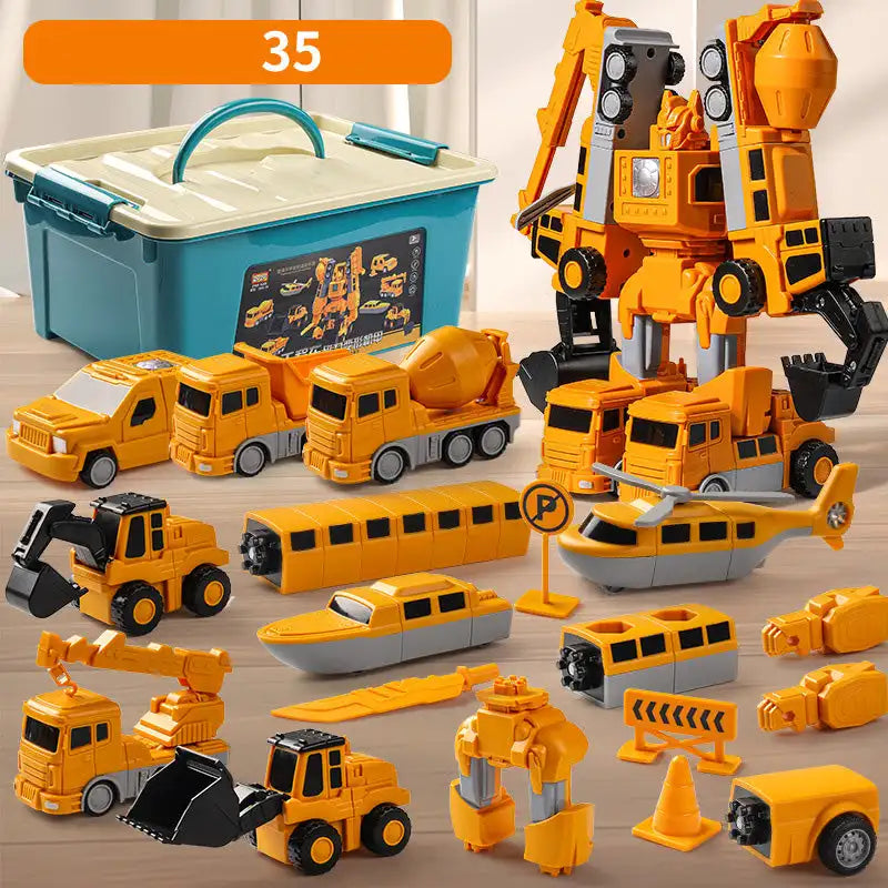 Magnetic Transform Engineering Car Assembled Toys Auto Zusammengebautes Spielzeug Magnetisches Transformation Technik for Kids