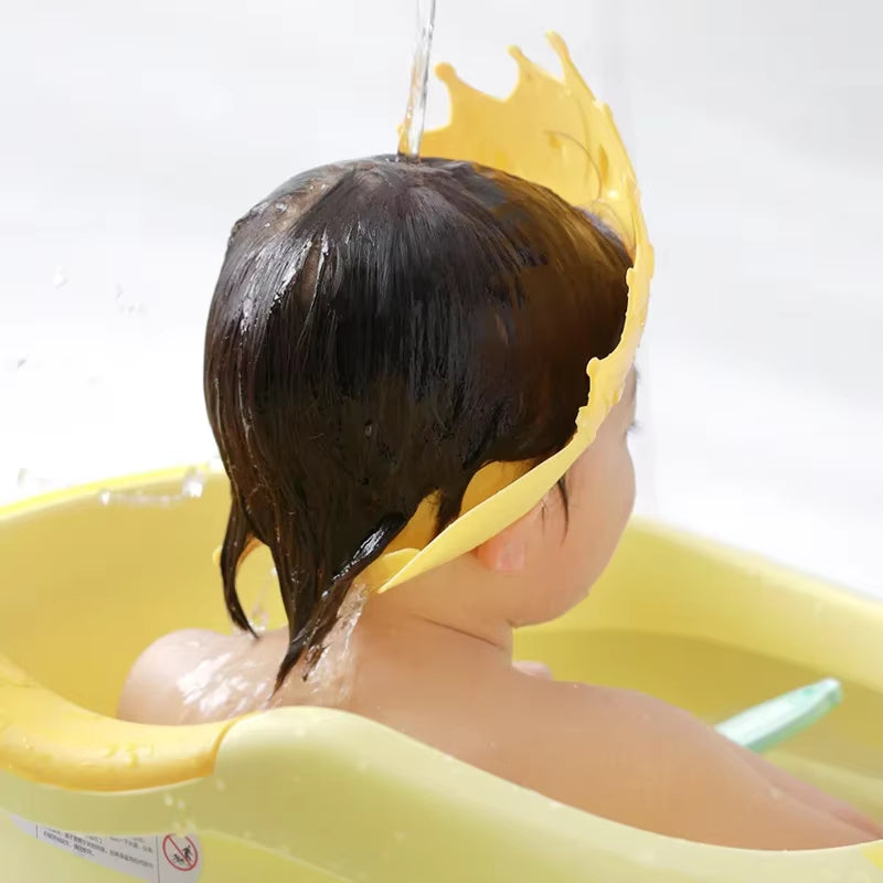 Baby Swim Shower Cap Bath Shampoo Cup Adjustable Eye Protection Head Water Cover Baby Care Wash Hair Shower Cap for 0-6Y Kids