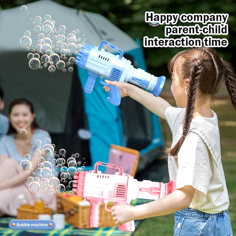 Bubble Gun 32 Hole Rocket Bubbles Machine Gun Shape Automatic Blower Pomperos Outdoor Wedding Toys Gifts for Kids Children Party