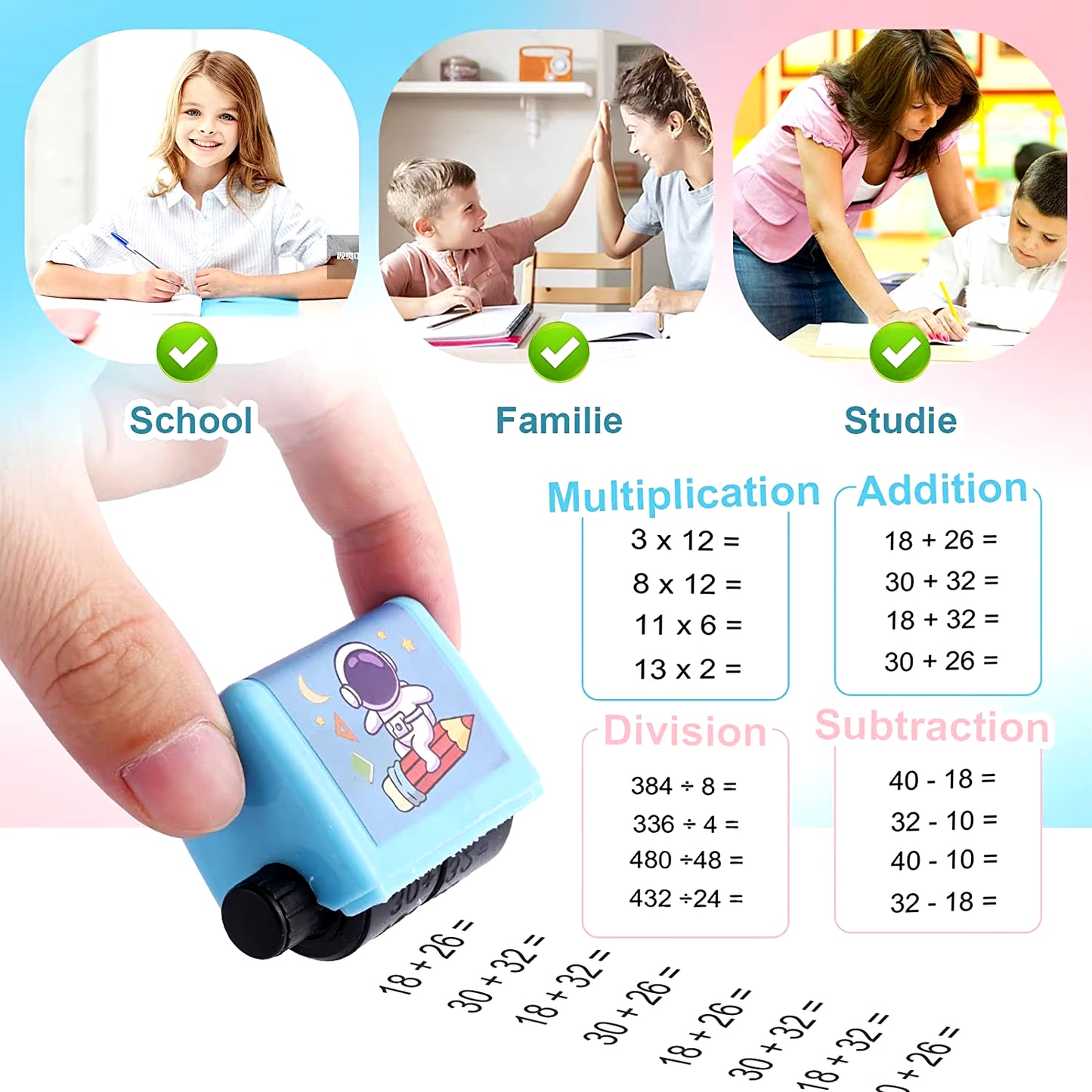 Mathematics Practice Number Rolling Stamp Addition and Subtraction Primary School Students Practice Questions within 100 Math