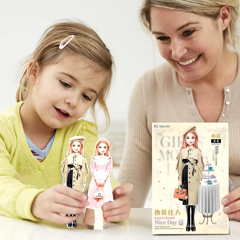 Creative Fashion Magnetic Dress up Dolls Safe and Harmless Princess Dress up Doll Set Portable Princess Dress up Paper Doll Gift