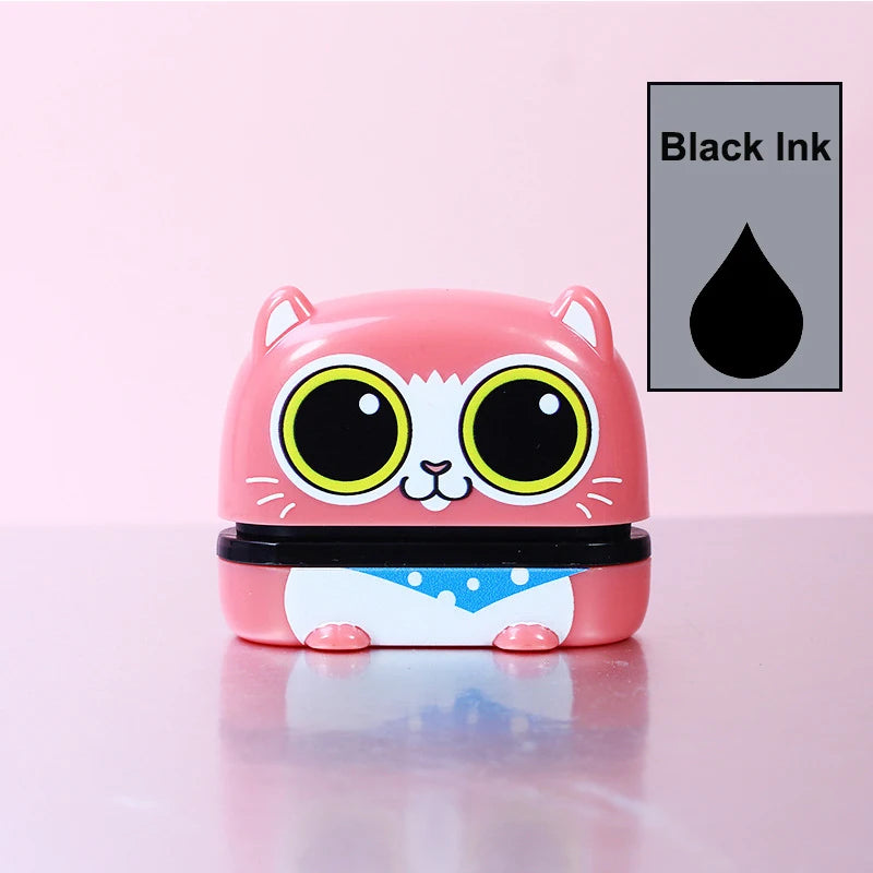 Customized Name Stamp Paints Personal Student Child Baby Engraved Waterproof Non-Fading Kindergarten Name Seal Black White Ink