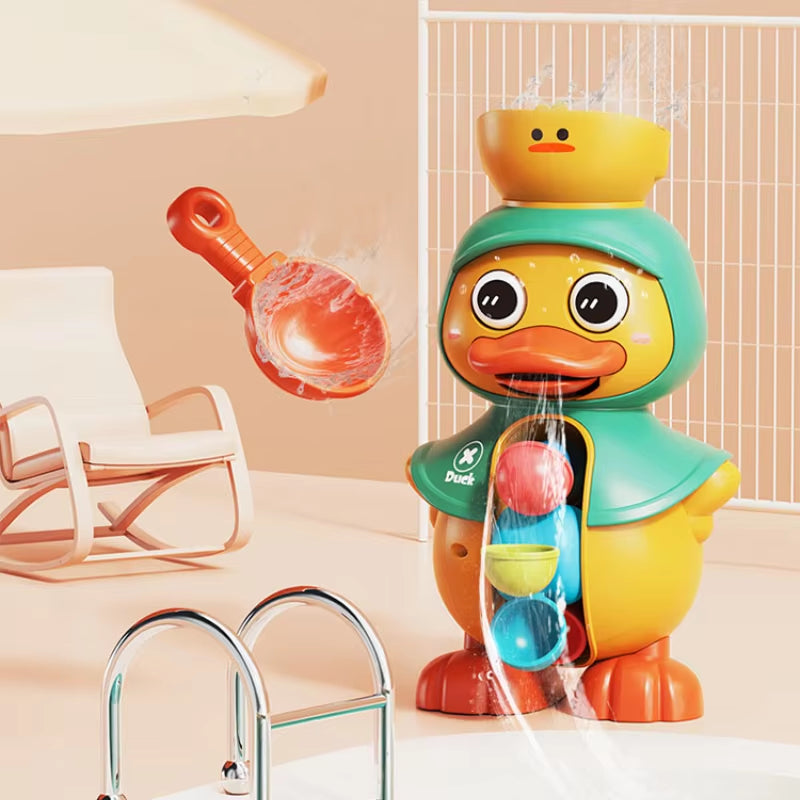 Baby Duck Shower Toy Cute Cartoon Rotating Water Car Suction Cup Bathtub Sprinkler Children'S Water Playing Sprinkler Big Duck