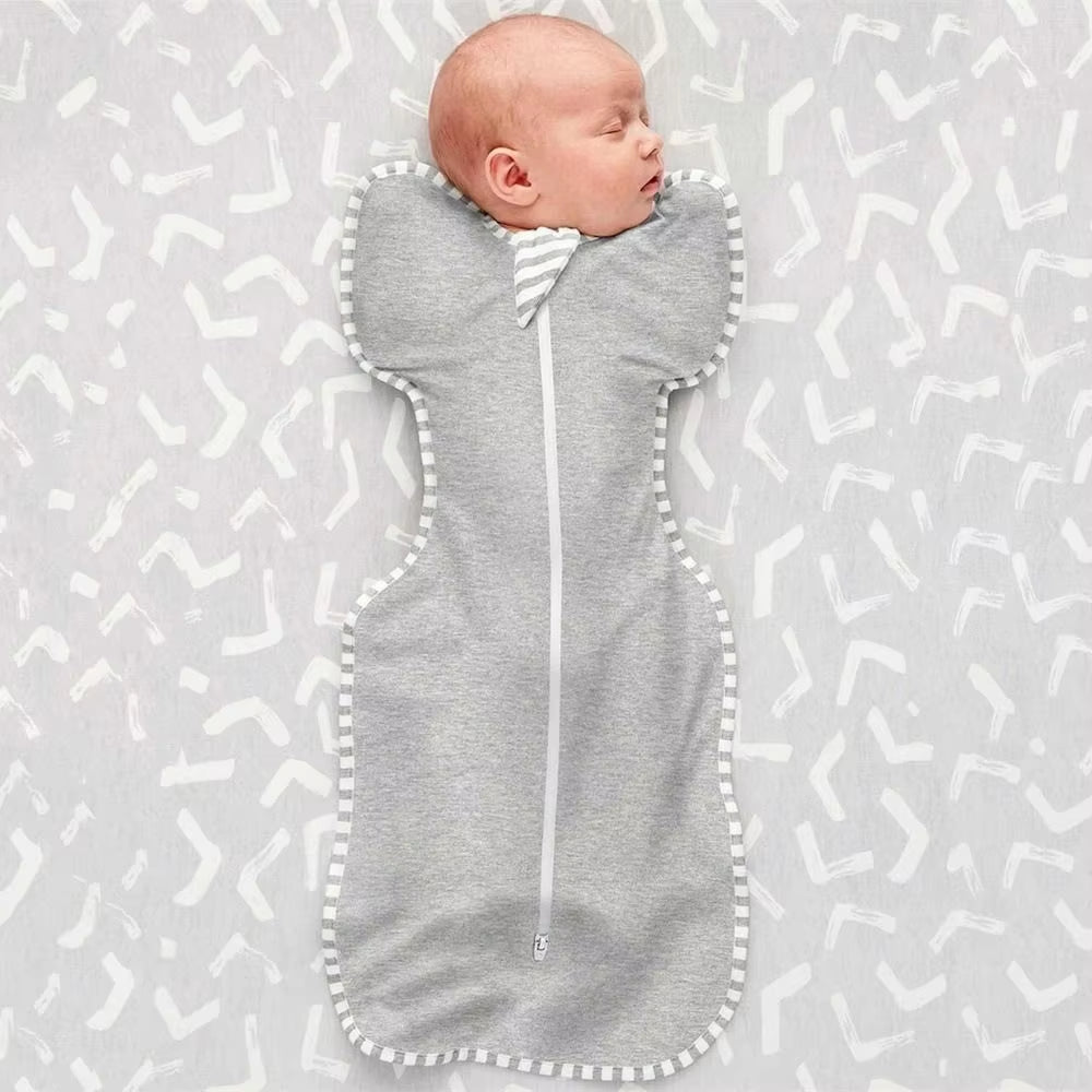Jumpsuits Raised Hand Newborn Baby Blanket Cotton Sleeveless Infant Wrap Blanket anti Startle Elastic Swaddling Towel Bedding