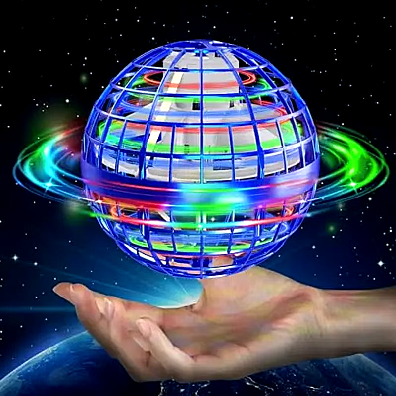 Flying Ball Toy Globe 360° Rotating Hand Controlled Orb Magic LED Lights Controller Boomerang Fly Spinners for Adults
