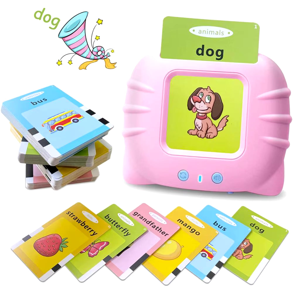 Kids Learning English Flash Card Reading Machine Educational Audio Electronic Card Book Montessori Language Toy for Home School