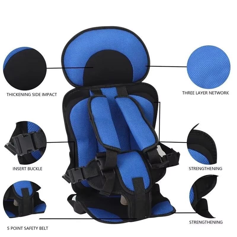 Child Safety Seat Mat for 6 Months to 12 Years Old Breathable Chairs Mats Baby Car Seat Cushion Adjustable Stroller Seat Pad