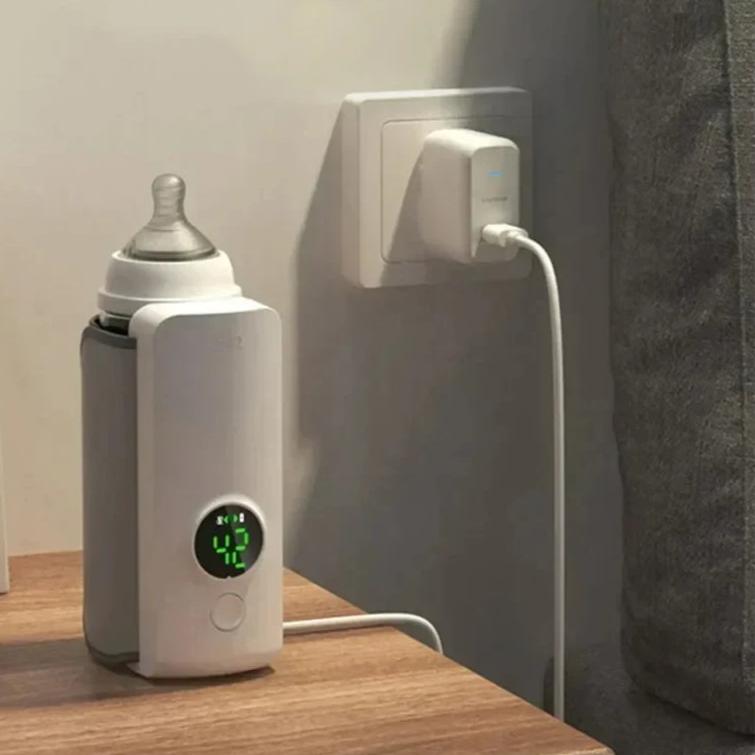 Rechargeable Bottle Warmer 6 Levels Adjustment Temperature Display Breast Milk Feeding Accessories Portable Baby Bottle Heater