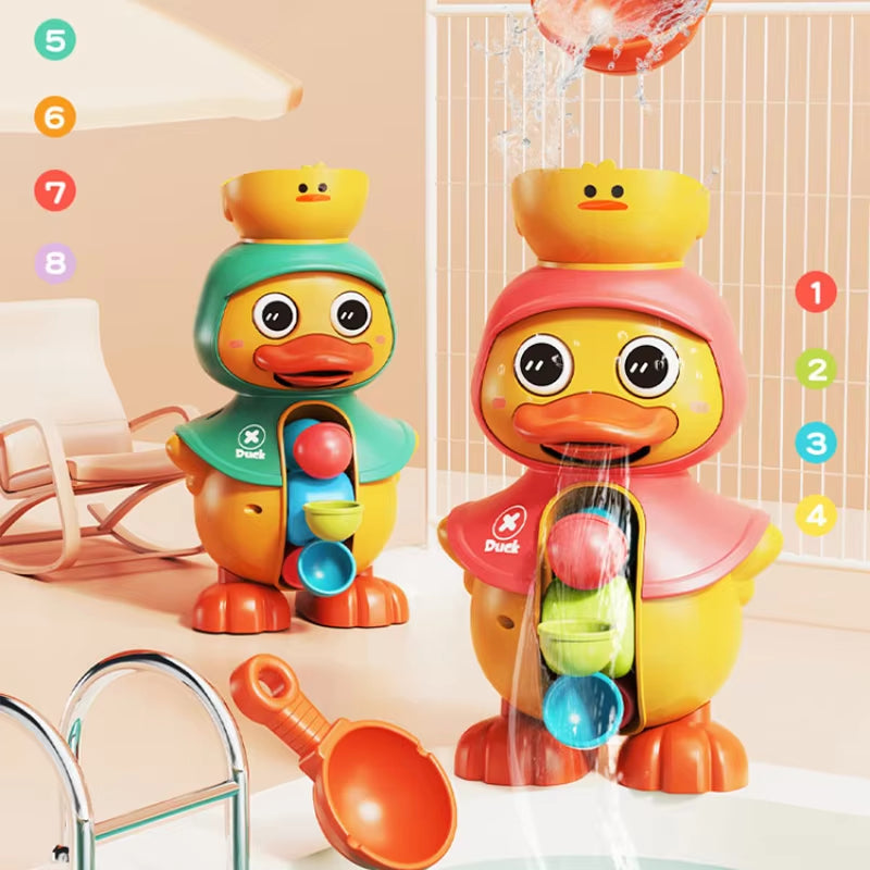 Baby Duck Shower Toy Cute Cartoon Rotating Water Car Suction Cup Bathtub Sprinkler Children'S Water Playing Sprinkler Big Duck
