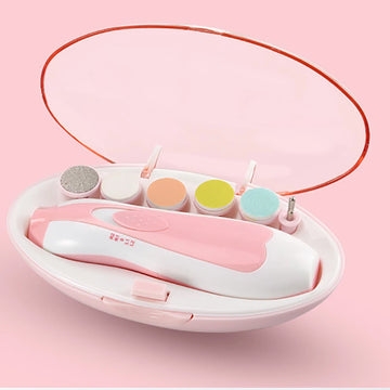 Electric Nail Polisher Baby Blue Powder 6-Piece Electric Nail Clipper Baby Nail Clipper Manicure Set Baby Newborns Baby Care Kit