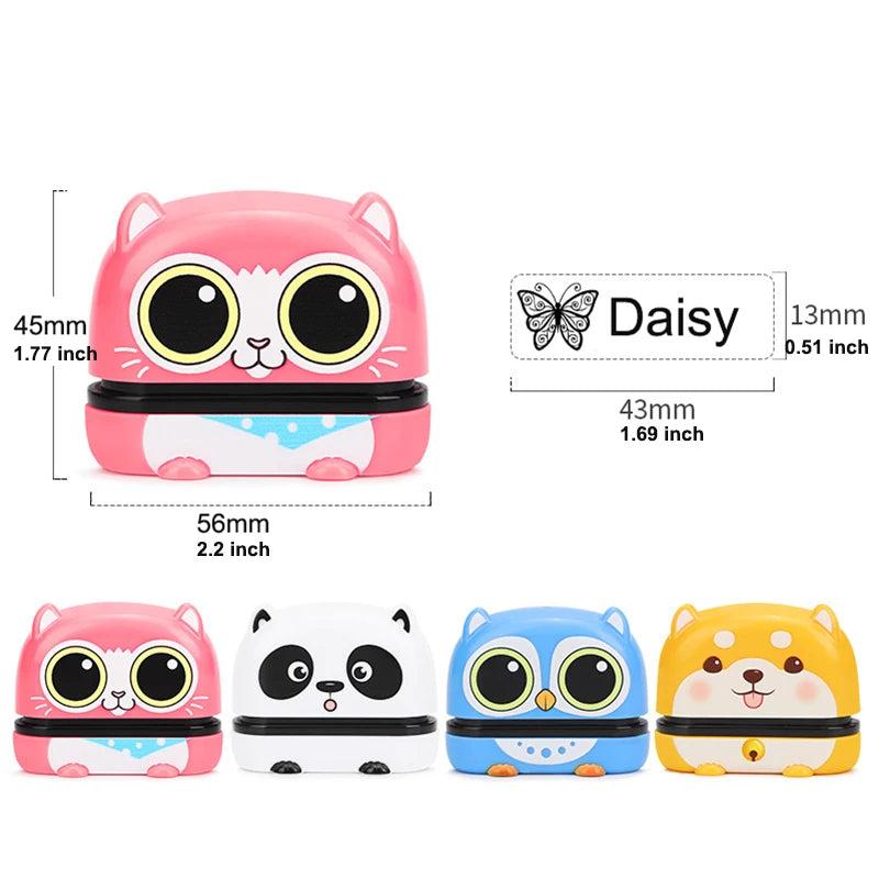 Customized Name Stamp Paints Personal Student Child Baby Engraved Waterproof Non-Fading Kindergarten Name Seal Black White Ink