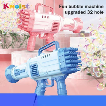 Bubble Gun 32 Hole Rocket Bubbles Machine Gun Shape Automatic Blower Pomperos Outdoor Wedding Toys Gifts for Kids Children Party