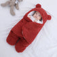 Winter Newborn Male and Female Babies Sleep in Coral Plush Embracing Clothes 3M-6M