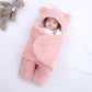 Winter Newborn Male and Female Babies Sleep in Coral Plush Embracing Clothes 3M-6M