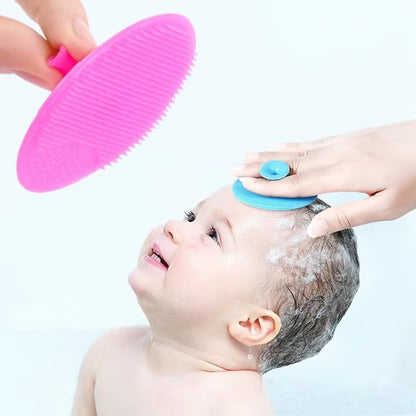 1PC Silicone Shampoo Brush for Baby Infant Bathing Soft Silicone Boys Kids Shower Brush Head Hair Washing Massage Brushes Wipe
