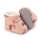 Autumn Winter Baby Boots Baby Girl Boys Winter Warm Shoes Solid Cartoon Print Toddler Fuzzy Balls First Walkers Kid Shoes 0-18M
