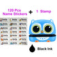Customized Name Stamp Paints Personal Student Child Baby Engraved Waterproof Non-Fading Kindergarten Name Seal Black White Ink