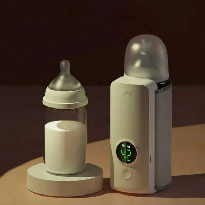 Rechargeable Bottle Warmer 6 Levels Adjustment Temperature Display Breast Milk Feeding Accessories Portable Baby Bottle Heater