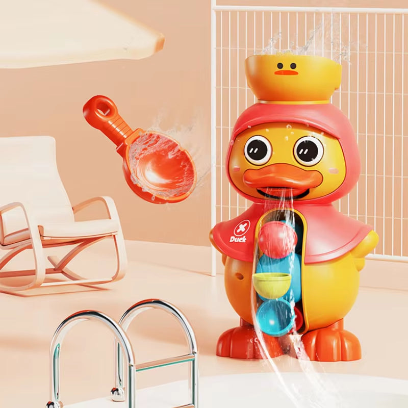 Baby Duck Shower Toy Cute Cartoon Rotating Water Car Suction Cup Bathtub Sprinkler Children'S Water Playing Sprinkler Big Duck