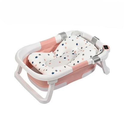 Real-Time Temperature Silicone Baby Take a Bath Bathtub Non-Slip Foot Bath Bucket Folding Bathroom with Temperature Sensing