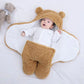 Winter Newborn Male and Female Babies Sleep in Coral Plush Embracing Clothes 3M-6M