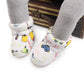 Autumn Winter Baby Boots Baby Girl Boys Winter Warm Shoes Solid Cartoon Print Toddler Fuzzy Balls First Walkers Kid Shoes 0-18M
