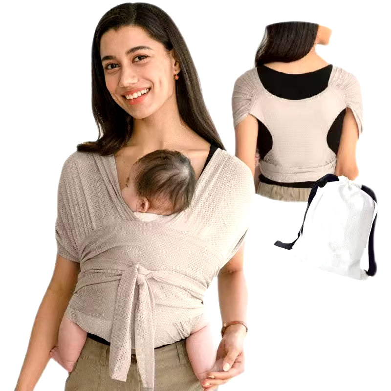 Baby Wrap Carrier for Summer Mesh Infant Carrier Solid Baby Sling Hand Free Baby Carrier Sling Baby Carrier Wrap for Newborn