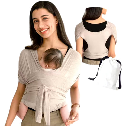 Baby Wrap Carrier for Summer Mesh Infant Carrier Solid Baby Sling Hand Free Baby Carrier Sling Baby Carrier Wrap for Newborn