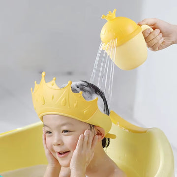 Baby Swim Shower Cap Bath Shampoo Cup Adjustable Eye Protection Head Water Cover Baby Care Wash Hair Shower Cap for 0-6Y Kids