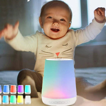 MBZ085 White Noise Machine Baby Sleep Sound Machine Colorful Night Lights 28 Soothing Sounds with 3.5Mm Headphone Jack