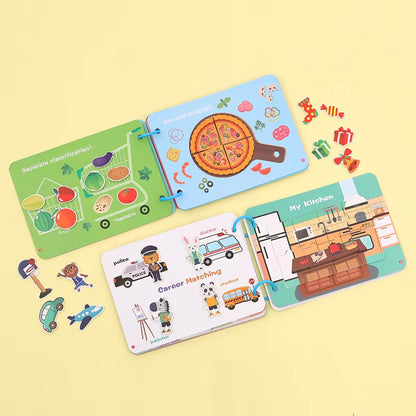 Montessori Baby Quiet Book Kid Busy Book Educational Toy Logical Life Ability Sorting Match Game Baby Sticker Toy