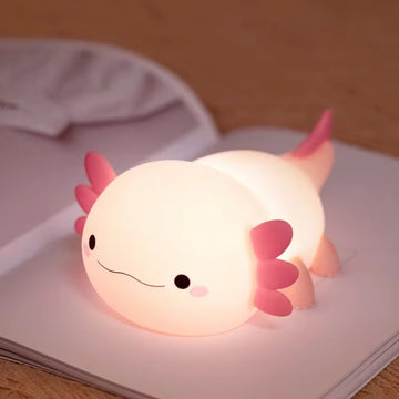Cute Axolotl Night Light Silicone Nursery Sleeping Lamp Control Nightlights USB Rechargeable Table Lamp Baby Child