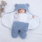 Winter Newborn Male and Female Babies Sleep in Coral Plush Embracing Clothes 3M-6M