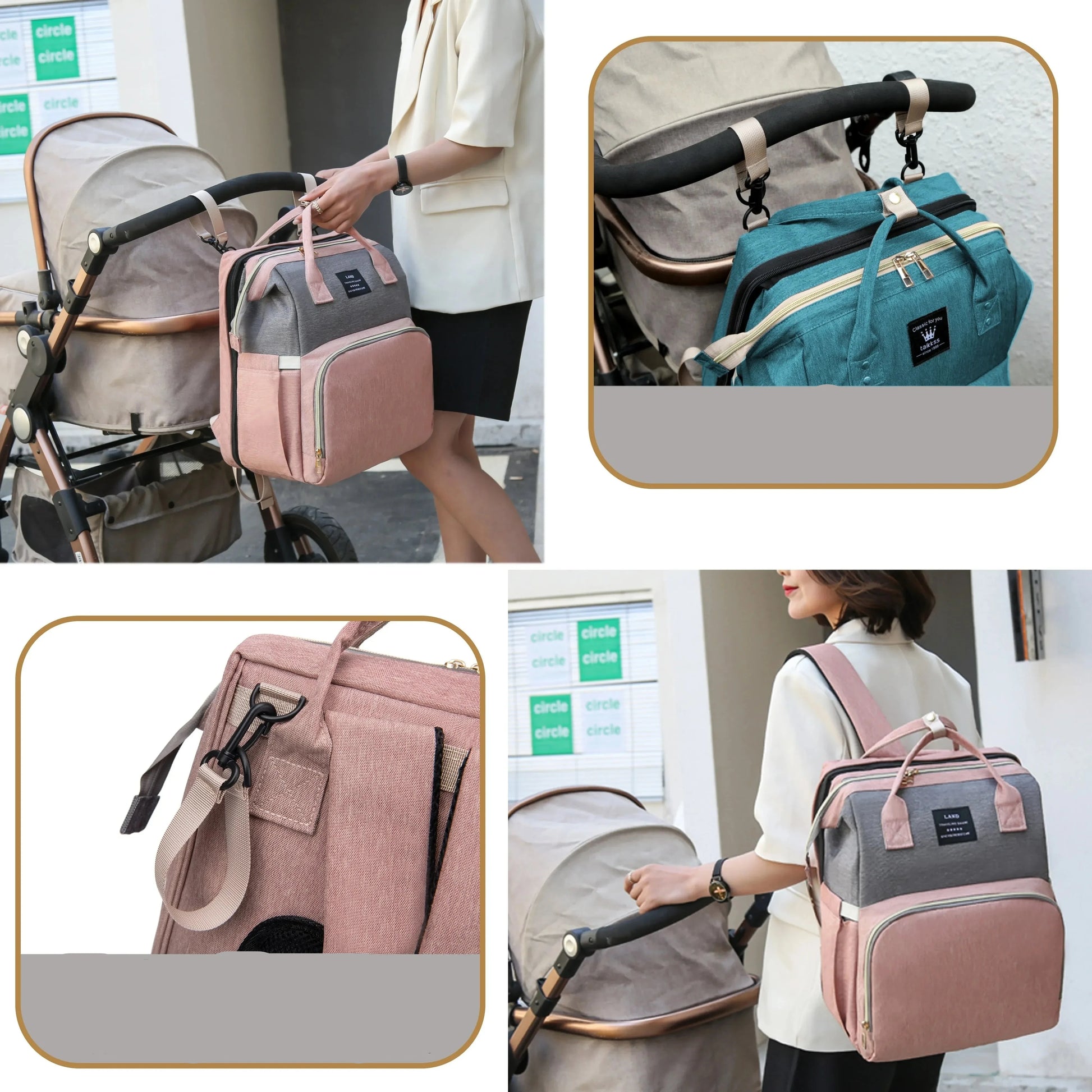 Mommy Bag Lightweight Portable Folding Crib Bed Large-Capacity Travel Maternity Bags Baby Backpack Female Mommy Outting Bag