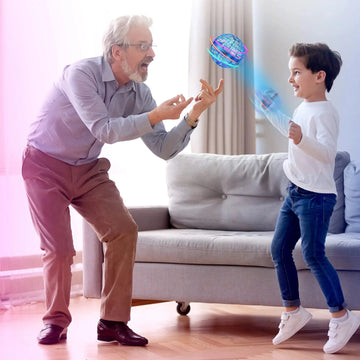 Flying Ball Toy Globe 360° Rotating Hand Controlled Orb Magic LED Lights Controller Boomerang Fly Spinners for Adults