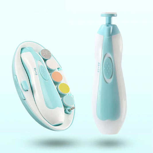 Electric Nail Polisher Baby Blue Powder 6-Piece Electric Nail Clipper Baby Nail Clipper Manicure Set Baby Newborns Baby Care Kit