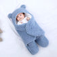 Winter Newborn Male and Female Babies Sleep in Coral Plush Embracing Clothes 3M-6M