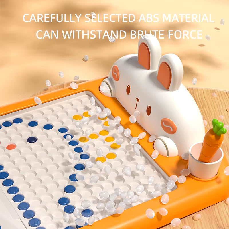 Rabbit Magnetic Drawing Board Carrot Magnet Pen Kids Reusable Drawing Toys Baby Beads Painting Doodle Sketch Pad Children Gifts