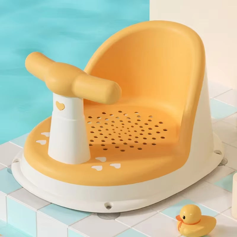 Baby Bath Seat Anti-Slip with Suction Cup Shower Seat for Newborns Portable Shower Stand Play Seat Growth Accessories for Kids