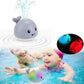 Baby Light up Bath Toys Whale Automatic Sprinkler Bathtub Toys Kids Infant Swim Pool Bathroom Toys Gifts with Music LED Light