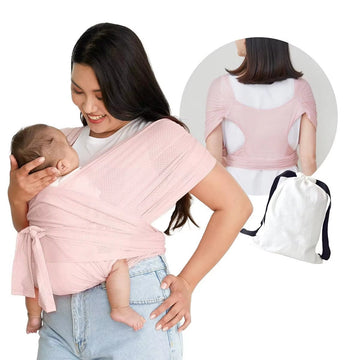 Baby Wrap Carrier for Summer Mesh Infant Carrier Solid Baby Sling Hand Free Baby Carrier Sling Baby Carrier Wrap for Newborn