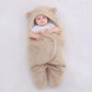 Winter Newborn Male and Female Babies Sleep in Coral Plush Embracing Clothes 3M-6M