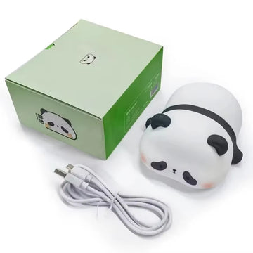 Cute Panda LED Night Light Soft Silicone Lamp Rechargeable Table Night Lamp Dimmable Bedroom Sleeping Night Lights for Kids Gift