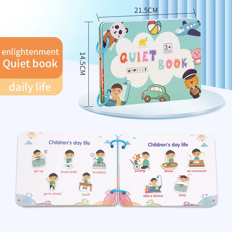 Montessori Baby Quiet Book Kid Busy Book Educational Toy Logical Life Ability Sorting Match Game Baby Sticker Toy