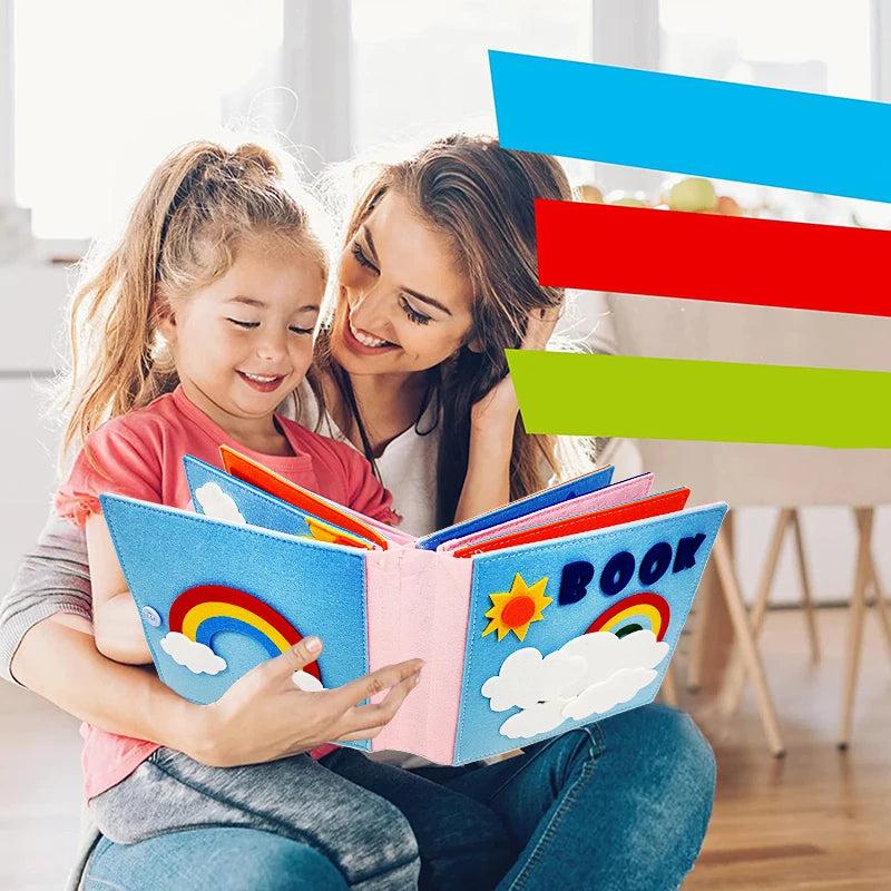 Montessori Baby Busy Board 3D Toddlers Story Cloth Book Sensory Toys for Babies Education Habits Toys Books for Kids from 0-3